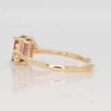 Watermelon Tourmaline Ring with Natural Diamond Accents in Solid 14K Gold – 7x4.5mm Elegant Gemstone Statement Ring for Engagement