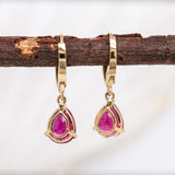 Sana 14K Yellow Gold Madagascar Ruby Solitaire Earrings | PE 9x7mm