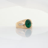 4Ct Natural Emerald Ring with Diamond Accents in Solid 14K Gold – Oval Cut 10.5x8.8mm Green Gemstone Statement Ring, Fine Luxury Jewelry
