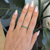 Zambian Emerald Band in Solid 14K Gold – Minimalist Green Emerald Fine Jewelry Stackable Ring