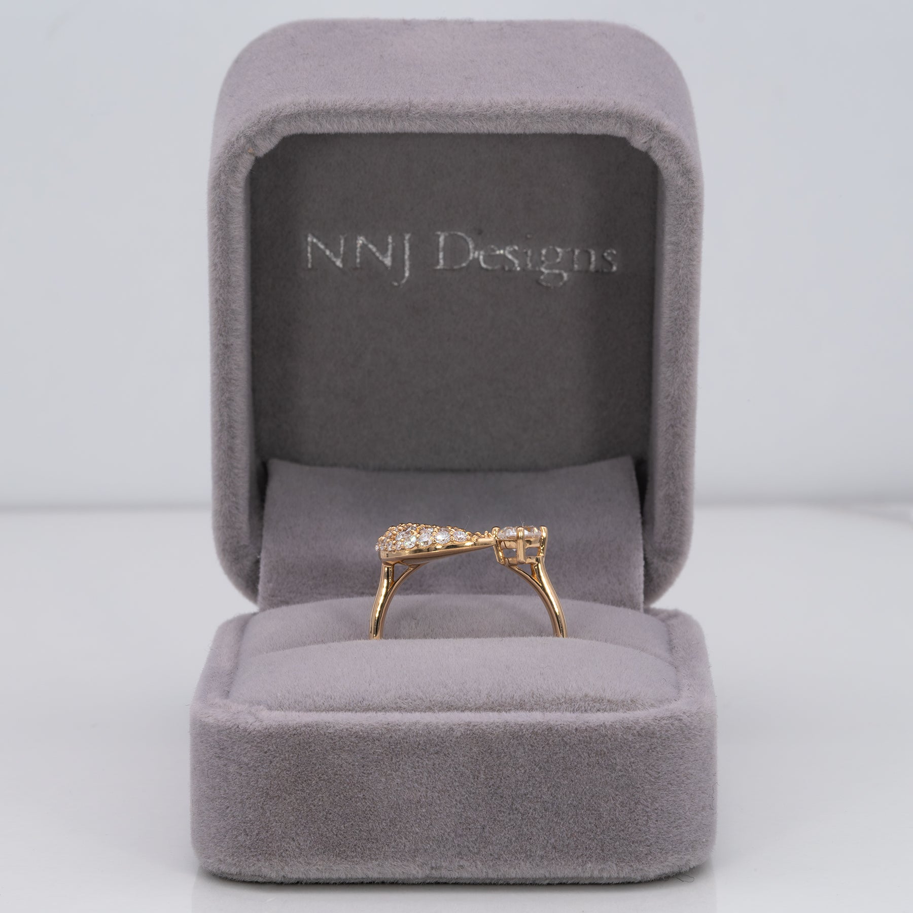 14K yellow gold lab grown diamond cluster ring