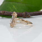 14K white & yellow gold diamond semi-mount ring