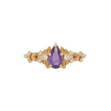 Aroha Solid 14K Gold Purple Sapphire Ring with Earth Mined Diamonds Accents, 8x4.5mm