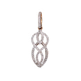 Estate 14K Solid Rose Gold Natural Diamond Accents Pendant | 26.5x8mm