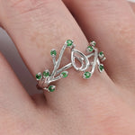 Nebula Collection | Green Tsavorite Accents Ring Setting