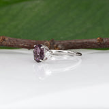 14K white gold purple spinel ring with diamond accents