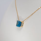 14K Yellow Gold Swiss Blue Topaz Necklace
