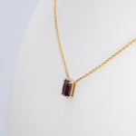 14K yellow gold red spinel necklace