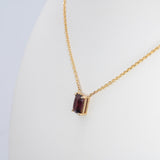 14K yellow gold red spinel necklace