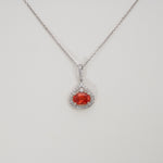 14K white gold padparadscha sapphire pendant