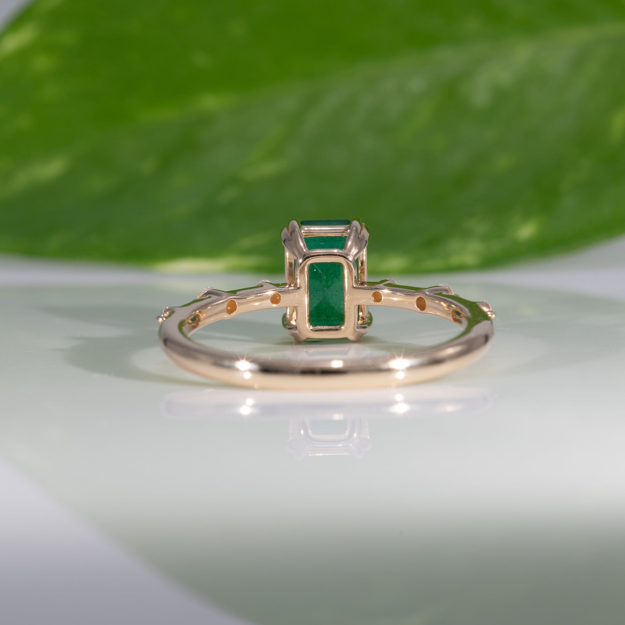 14K Yellow Gold Zambian Emerald Ring