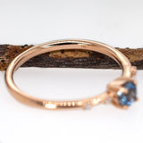 Ruhanika 14K Rose Gold Aquamarine Diamond Ring | Round 4mm