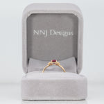 14K yellow gold pink tourmaline ring with diamond accents