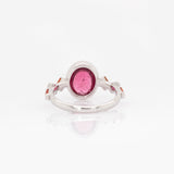 Arlina Solid 14k White Gold Ruby Ring with Sapphire Accents, Oval 10x8mm #nnjdesigns