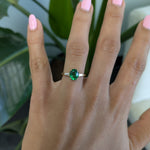 18K yellow gold tsavorite garnet ring