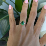 18K yellow gold tsavorite garnet ring