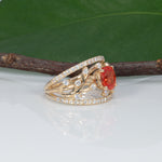 14K yellow gold padparadscha sapphire ring