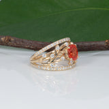 14K yellow gold padparadscha sapphire ring