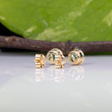 14K yellow gold zambian emerald earrings