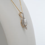 IGI Certified 3.3Ct Lab Diamond Pendant Necklace with Earth Mined Diamond Accents in Solid 14K Gold - 13x8mm Fine Jewelry
