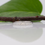 14K white gold natural diamond band ring, minimalist stackable