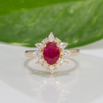 14K yellow gold burma ruby ring