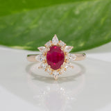 14K yellow gold burma ruby ring