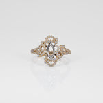 14K white & yellow gold diamond semi-mount ring