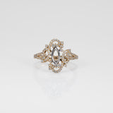 14K white & yellow gold diamond semi-mount ring