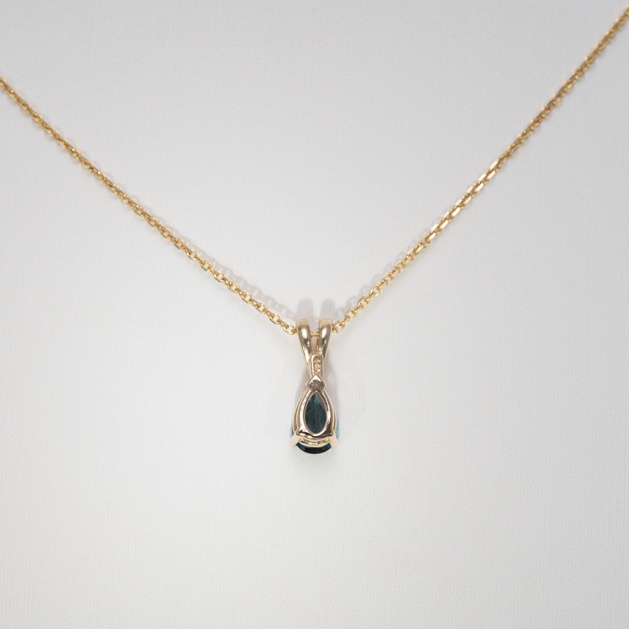 14K Yellow Gold London Blue Topaz Pendant