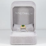 14K white & yellow gold chrome tourmaline ring