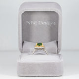 14K white & yellow gold chrome tourmaline ring