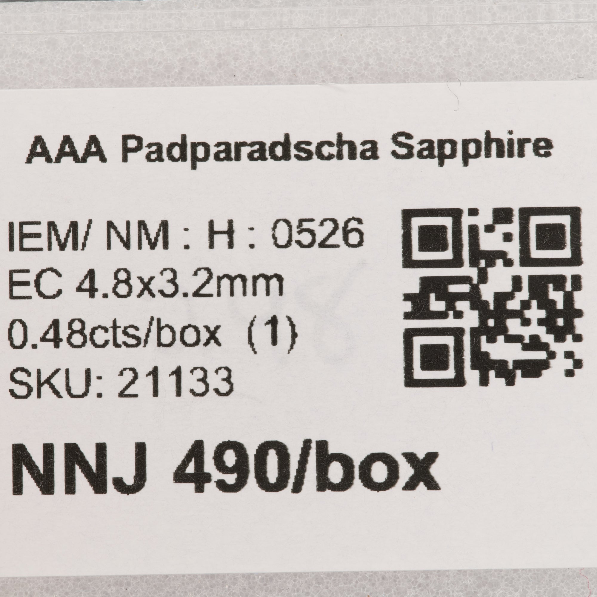0.48 carat natural Ceylon padparadscha sapphire emerald cut 4.8x3.2mm loose gemstone – view 2
