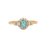 Pakhi 14K Yellow Gold Paraiba Tourmaline Diamond Ring | Oval 5.5x4mm