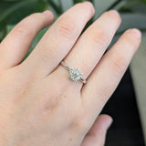 Evren Solid 14k White Gold Diamond Ring with Natural Diamonds Accents, Round 6.5mm