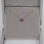 14K Yellow Gold Amethyst Necklace