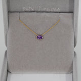 14K Yellow Gold Amethyst Necklace