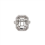 diva 14k gold diamond emerald cut semi mount ring