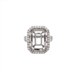 diva 14k gold diamond emerald cut semi mount ring