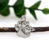 14K White Gold Paw-Print Locket Pendant