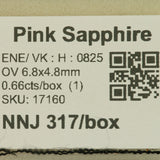 0.66 carat natural pink sapphire oval 6.8x4.8mm loose gemstone – view 2