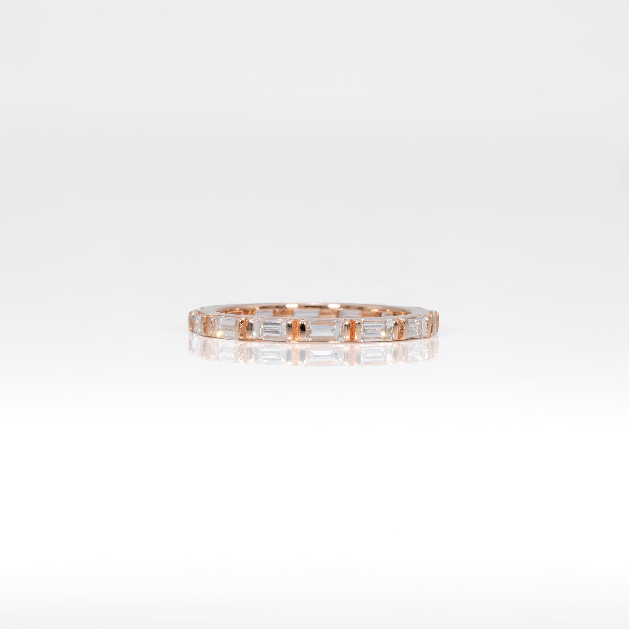 14K rose gold lab grown diamond band