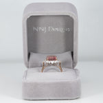 14K white & rose gold bi-color tourmaline ring with diamond accents