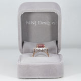 14K white & rose gold bi-color tourmaline ring with diamond accents