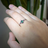 Sanvi 14K White Gold Alexandrite Diamond Ring | Oval 5x4mm
