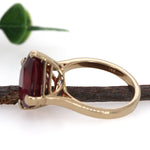 Yana 14K Yellow Gold 10.60cts Madagascar Ruby Ring | Princess 12mm
