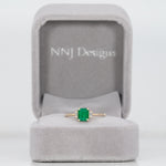 14K yellow gold colombian emerald ring with diamond accents