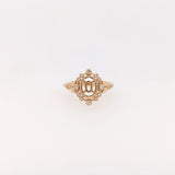 Dazzling Diamond Halo Ring Semi Mount in 14K Gold W Natural Round Diamond Accents | Oval Shape | Gemstone Ring Setting | Customizable