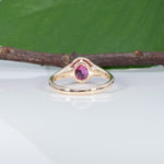 14K yellow gold pink sapphire ring
