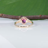 14K yellow gold pink sapphire ring